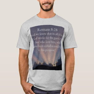 Camiseta masculina Versículo Bíblico Romanos 8:28