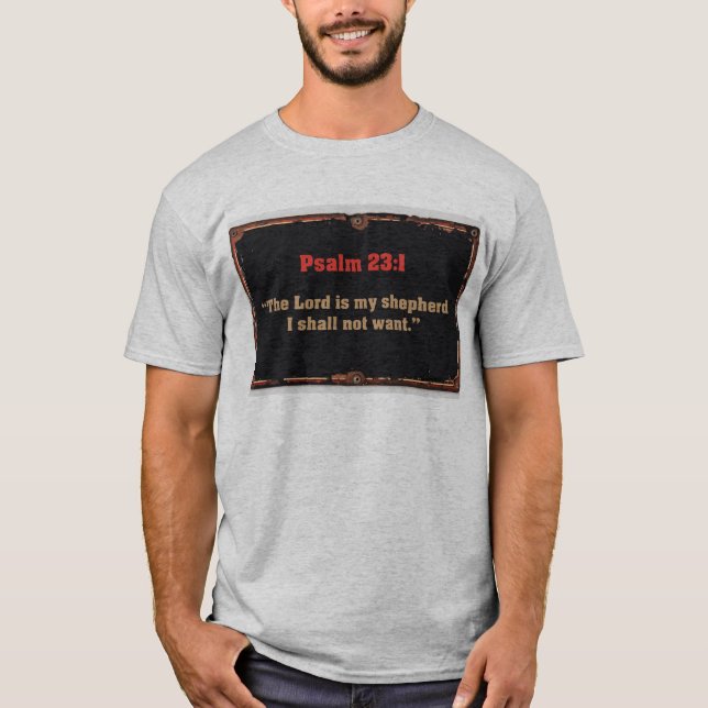 Camiseta Masculina Versículo Bíblico Salmo 23:1 (Frente)