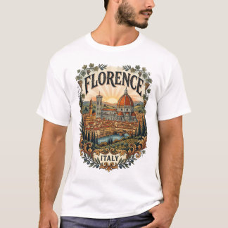 Camiseta masculina Vintage viagem Florença Itália