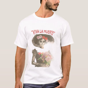 Camiseta Masculina Viva la Muerte Arte Gótico