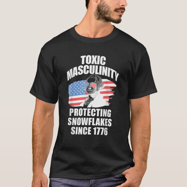 Camiseta Masculinidade Tóxica Republicana Bandeira American (Frente)