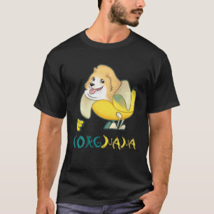 Camiseta Mash-Up Corgi Com Banana Torna-Se Corgnana Como Pe