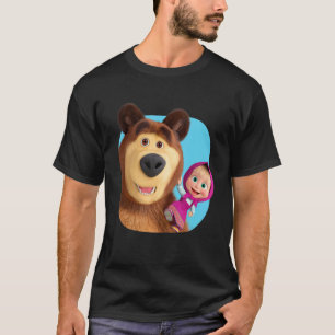 Camiseta Masha e o Urso Duo juntos azul