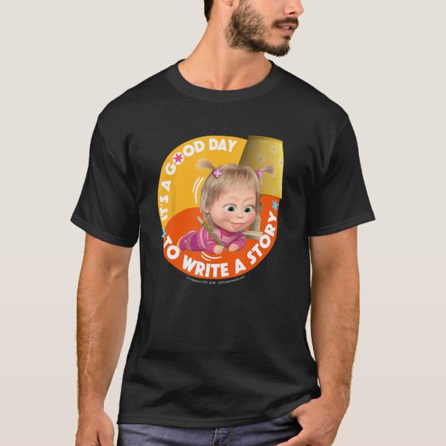 Camiseta Masha e o Urso. É um bom dia para escrever um pont (Frente)