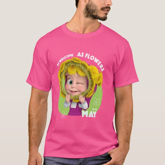 Camiseta Masha e o Urso. Flores No Maio (Frente)