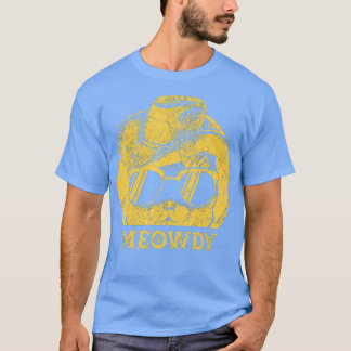 Camiseta Mashup Engraçado de Gato Meowdy Entre Meow e Howdy