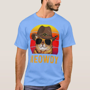 Camiseta Mashup Engraçado de Gato Meowdy Entre Meow e Howdy