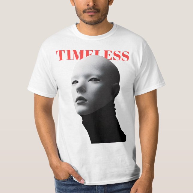 Camiseta Mask and Mystery: Black and White Art (Frente)