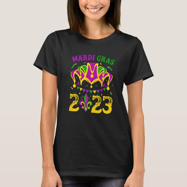 Camiseta Mask Miçanga Mardi Gras 2023 Men Women Girls (Frente)