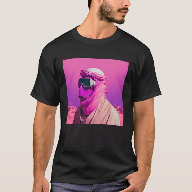 Camiseta Masked Arab in a Vaporwave Desert Retrowave style (Frente)