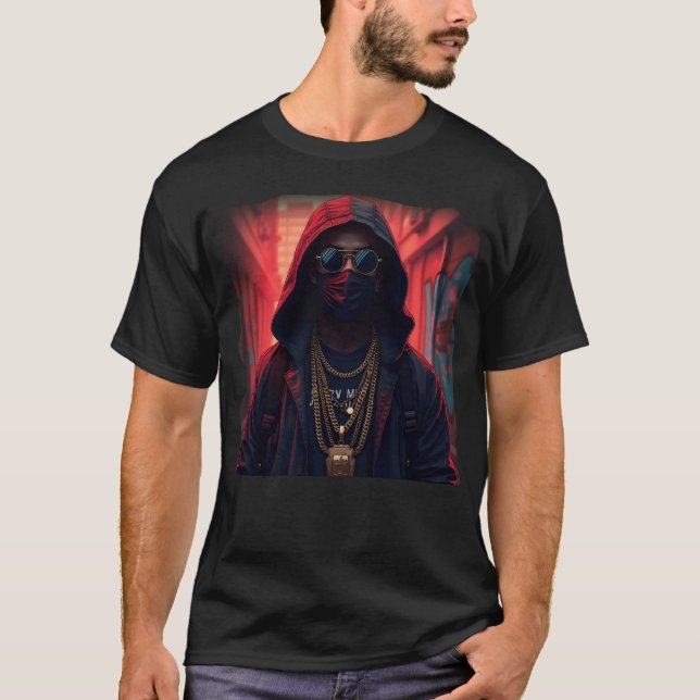 Camiseta Masked Street Rapper with Gold Chains Urban Graf g (Frente)