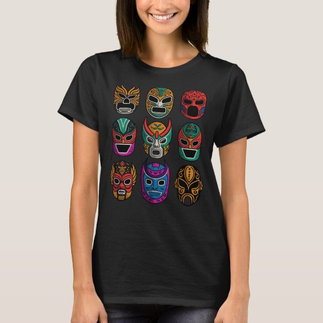 Camiseta Masks of Legends Retro Lucha Libre Wrestlong (Frente)