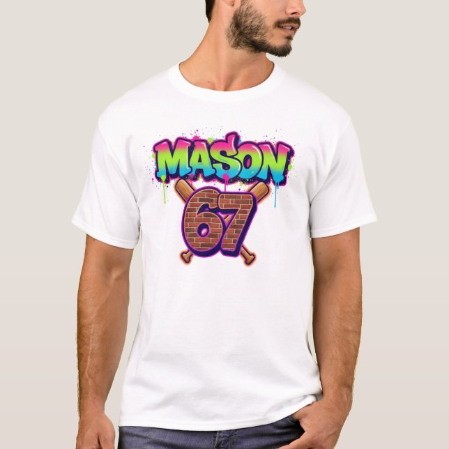Camiseta Mason 67 Meme Engraçado Seis Sete (Frente)