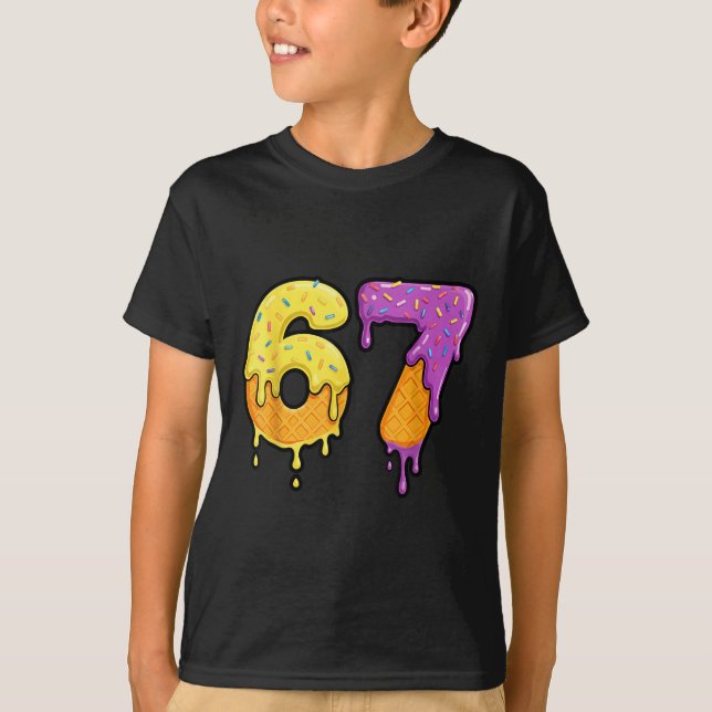 Camiseta Mason 67 Sorvete Drip Meme Seis Sete Engraçado  (Frente)