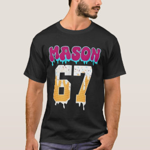 Camiseta Mason 67 Sorvete Engraçado Gotejante de Basquete C