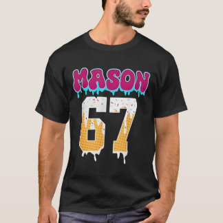 Camiseta Mason 67 Sorvete Engraçado Gotejante de Basquete C