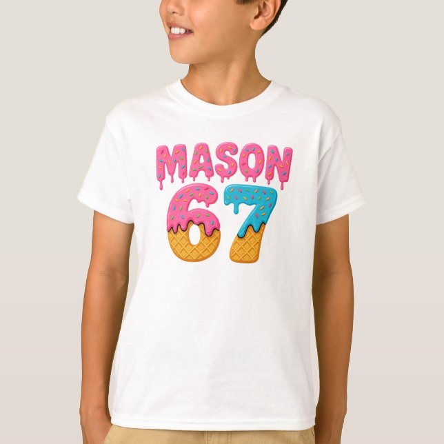 Camiseta Mason 67 Sorvete Meme Engraçado Seis Sete Matizes (Frente)