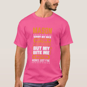 Camiseta Mason Bite Me Button trabalha maçonaria e pedreiro