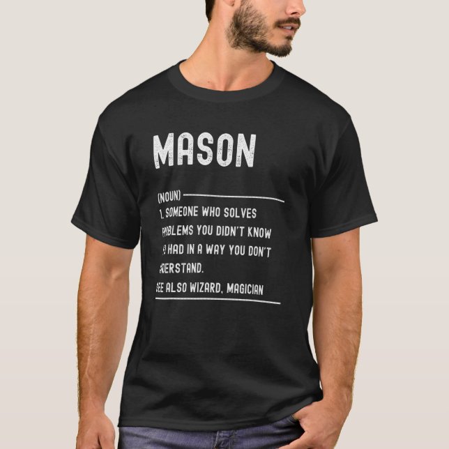 Camiseta Mason Definition Shirts Funny Job Title (Frente)