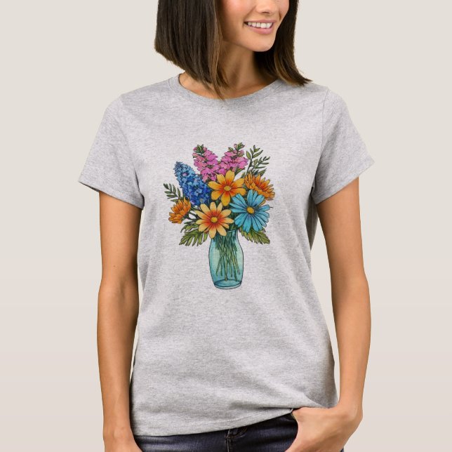Camiseta Mason Jar com linda aquarela (Frente)