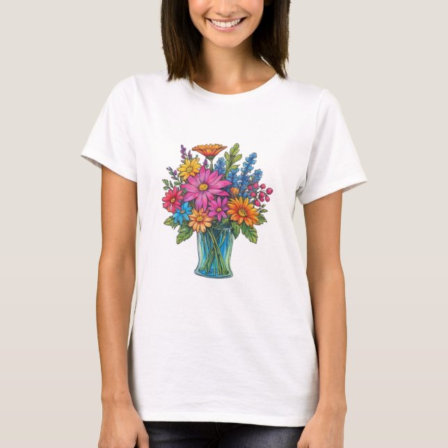 Camiseta Mason Jar com linda aquarela (Frente)