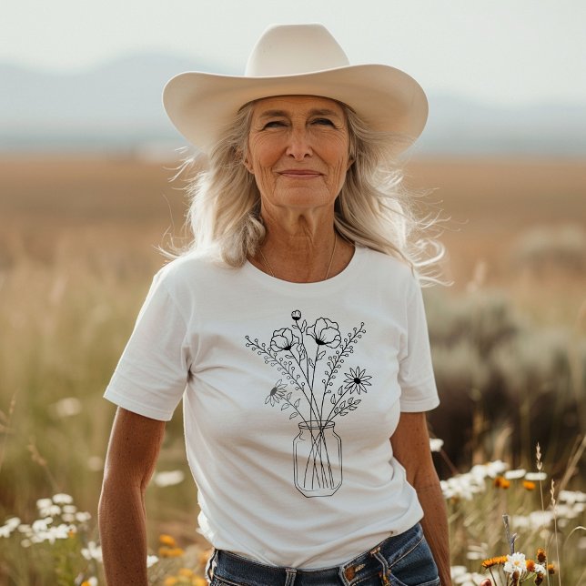 Camiseta Mason Jar Flowers (Criador carregado)