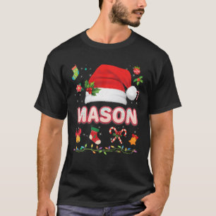 Camiseta Mason Santa Claus Hat Family Feliz Natal Xmas