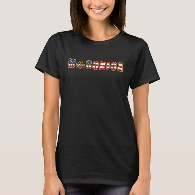 Camiseta Mason Us Flag Square & Compass Masonica Independen (Frente)