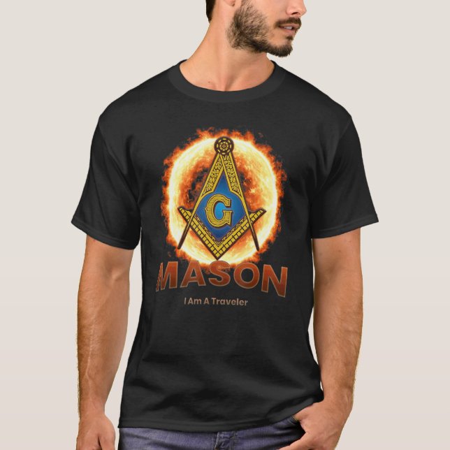 Camiseta Masonic Eu Sou Um Viajante Mason Square E Compass  (Frente)
