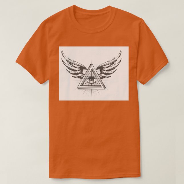 Camiseta Masonic Todos vendo o triângulo dentro de olhos (Frente do Design)