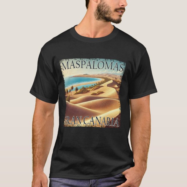 Camiseta Maspalomas Gran Canaria deserto de verão (Frente)