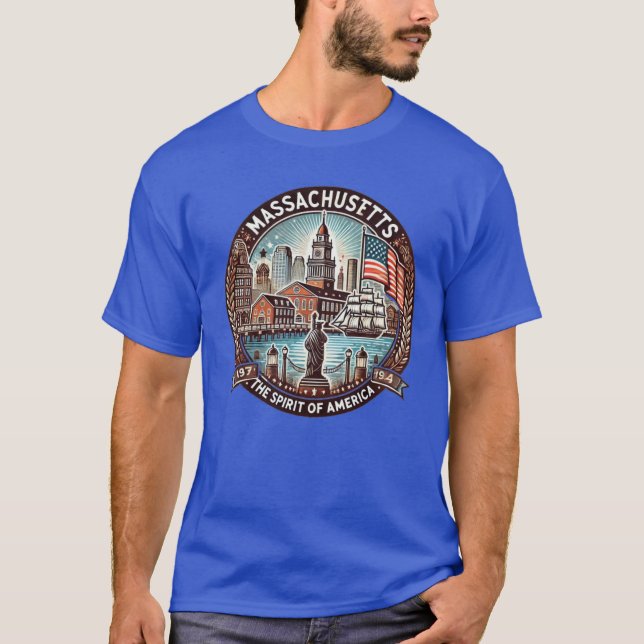 Camiseta Massachusetts Embodying the Spirit of America (Frente)