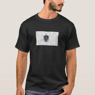 Camiseta Massachusetts Flag State Vintage Style