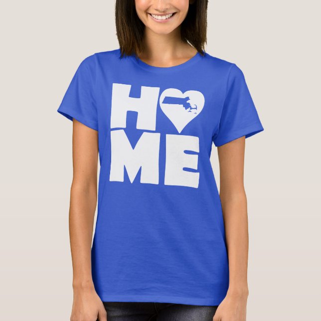 Camiseta Massachusetts Home Heart State Tees (Frente)