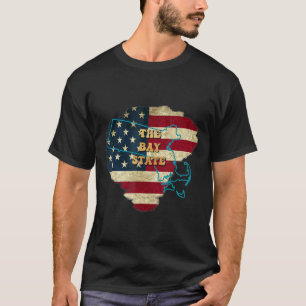 Camiseta Massachusetts Mãe USA Flag Motto