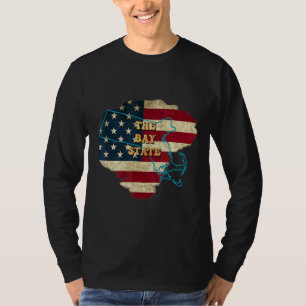 Camiseta Massachusetts Mãe USA Flag Motto