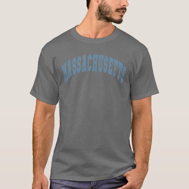 Camiseta Massachusetts Varsity Lettering Design Oversize (Frente)