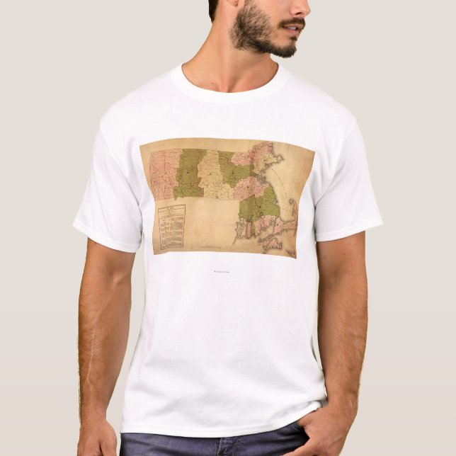 Camiseta MassachusettsPanoramic MapMassachusetts (Frente)
