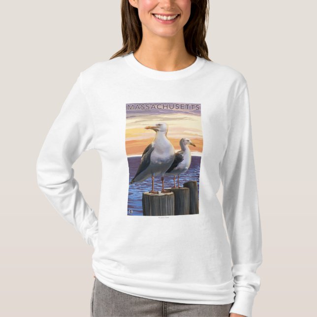Camiseta MassachusettsSea Gulls a cena (Frente)
