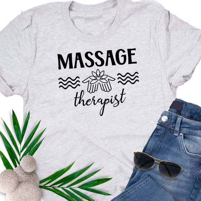Camiseta Massage Therapist Salon Clinic Lotus Mãos T-Shirt (Criador carregado)