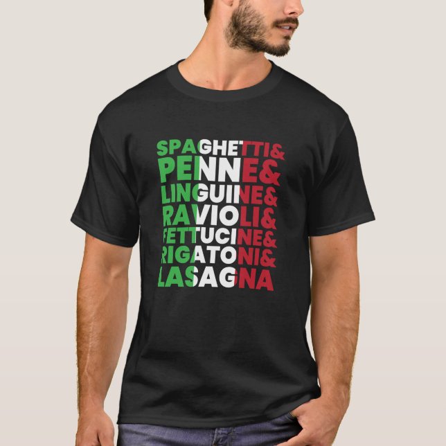 Camiseta Massas alimentícias Espaguete Comida Itália (Frente)
