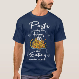 Camiseta Massas te fazem comer macarrão feliz espaguete