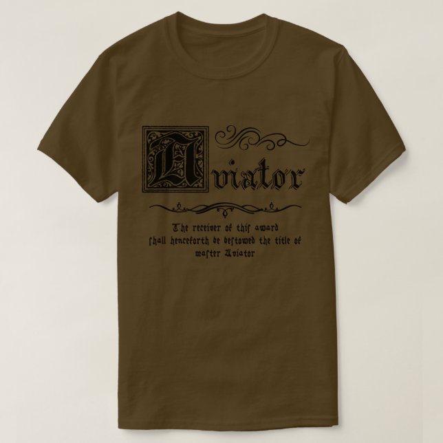 Camiseta Master Aviator Medieval (Frente do Design)