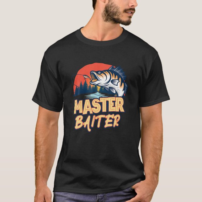 Camiseta Master Baiter Funny Pescador Memória Pescado (Frente)
