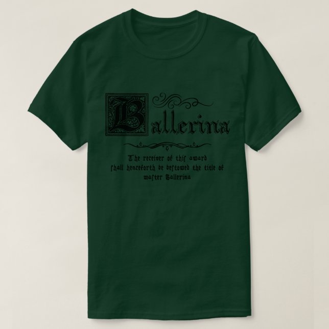 Camiseta Master Ballerina medieval (Frente do Design)