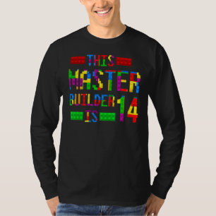 Camiseta Master Builder 14 anos Nascer 2008 Décimo quarto B