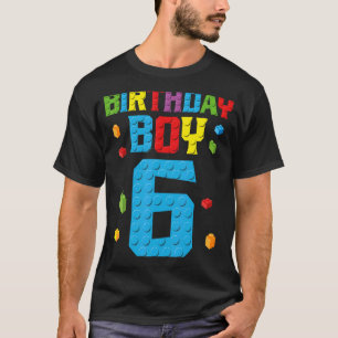 Camiseta Master Builder 6 Birthday Boy 6 Seis Anos Construí