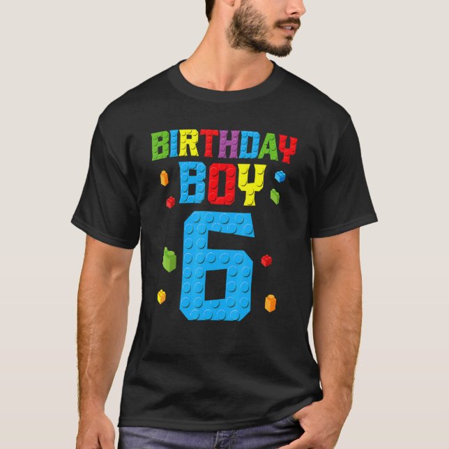 Camiseta Master Builder 6 Birthday Boy 6 Seis Anos Construí (Frente)