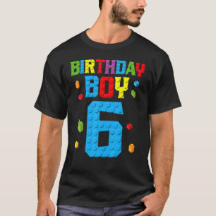 Camiseta Master Builder 6 Birthday Boy 6 Seis Anos Construí