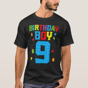 Camiseta Master Builder 9º Aniversário Garoto Nove Anos Con
